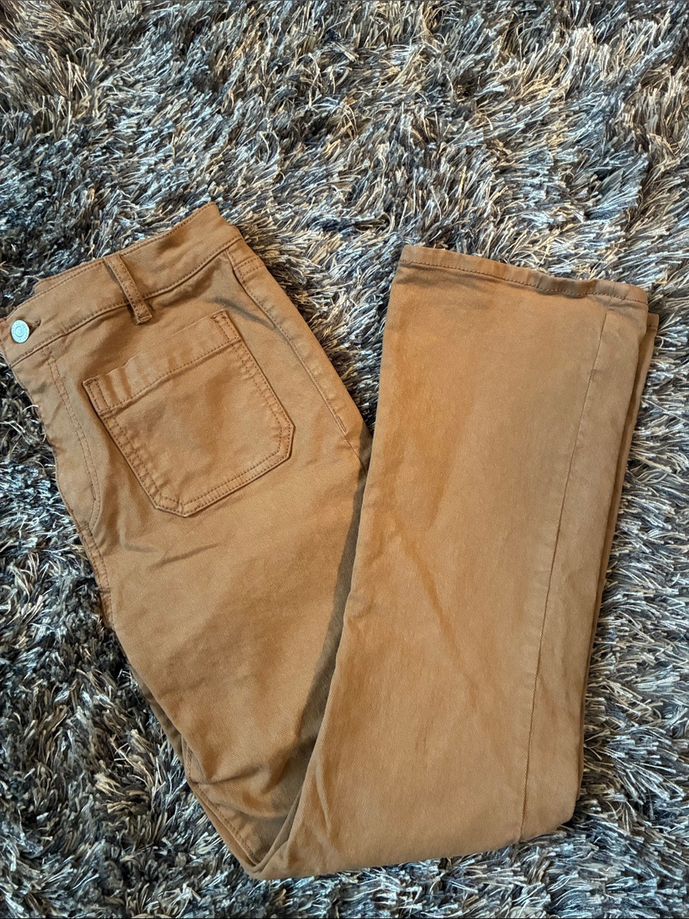 LOFT The Kick Crop stretch cognac denim 2/26